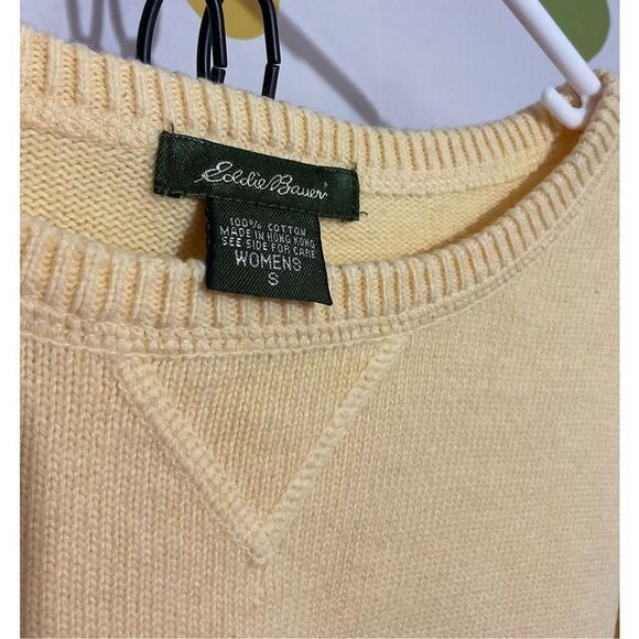 Eddie Bauer 100% Cotton Sweater Crewneck Size Small 🍋🌼 - Picture 5 of 12